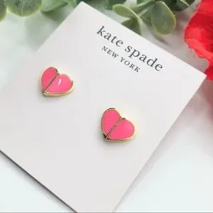 Kate Spade New York Heritage Spade Small Pink Heart Stud Earrings